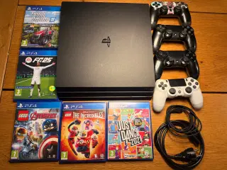 Ps4 pro med controller og spil