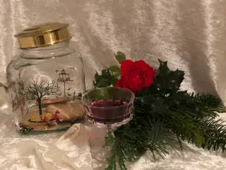 Julekageglas med metallåg Holmegaard 1997