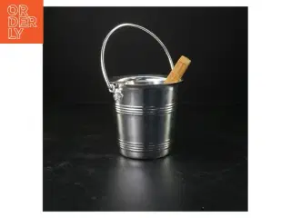 Isspand i metal (str. Ø. 13 cm. længde. 12,5 cm)