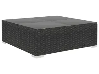 Haveloungesæt 7 dele med hynder polyrattan sort