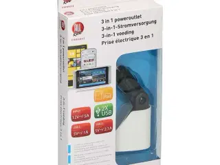 Fordelerstik 2xUSB 2.1a 1xcigar