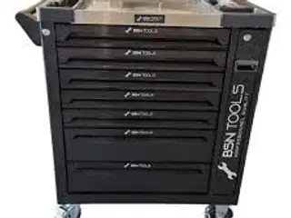 BSN Værktøjsvogn med 6 skuffer og sideskab. Inkl. 164 dele  værktøj