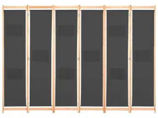 6-panelers rumdeler 240 x 170 x 4 cm stof grå
