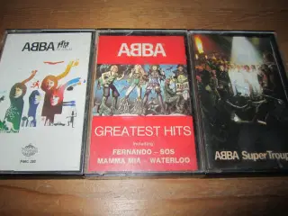 ABBA KASSETTEBÅND. 3 Stk.