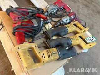 Blandet lot save og boremaskiner