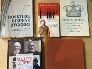 Forskellige bøger om historie – se pris på hver