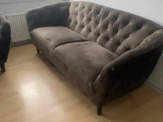 Velour sofa fra Ilva