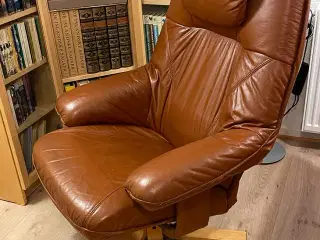 Retro lænestol i læder