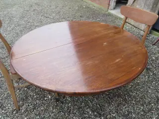 1 stk Rund Palisander bord med 2 plader 