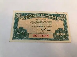 Five Cents Hong Kong 1941