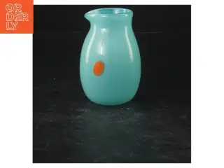 Blå glasvase med prikker (str. 10x5,5 cm)