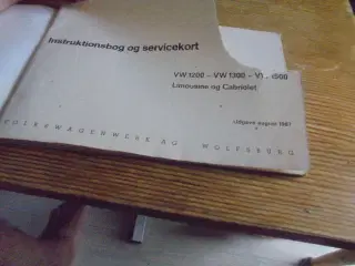Instruktionsbog til VW 1200, 1300 og 1500, cabriol