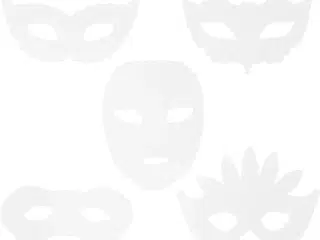 Teatermasker, H: 8,5-19 cm, B: 15-20,5 cm, 230 g, hvid, 16stk./ 1 pk.
