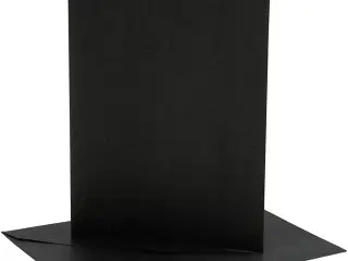 Kort og kuverter, kort str. 12,7x17,8 cm, kuvert str. 13,3x18,5 cm, 230 g, sort, 4sæt/ 1 pk.