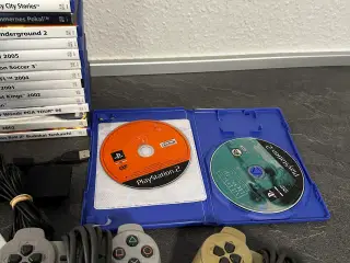 Playstation 2 Slim pakke med 2 maskiner og 27 spil