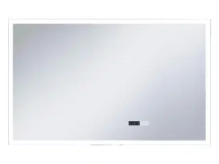 LED-spejl med berøringssensor og tidsdisplay 100x60 cm