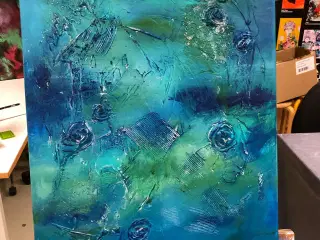 Maleri “Tornerose-drømme-blå” 50x60 