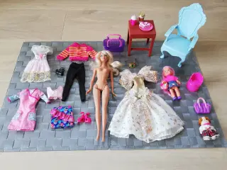 Barbie Mattel inkl. tøj, Simba dukke mm.