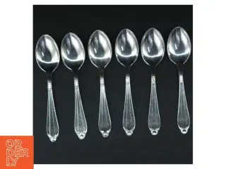6 dessertskeer, 2-tårnet sølvplet (str. 18 cm)
