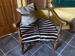 Retrostole med ægte zebraskind