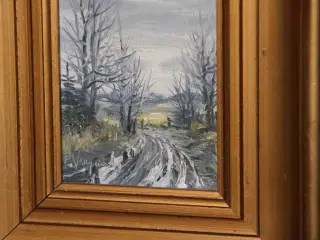 Maleri med sign.  23,5 cm x 20,5 cm
