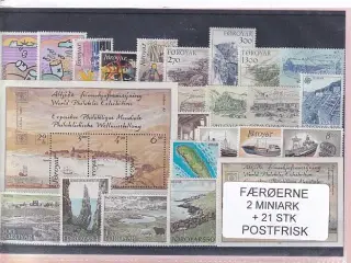 Færøerne - 2 Miniark + 21 Stk. - Postfrisk