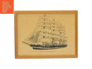 Billedramme med skibsmotiv (str. 35x46 cm)