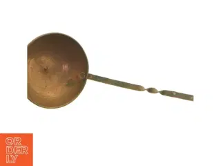 Vintage kobber ske øse med snoet messing håndtag(str. Ø 9 cm)