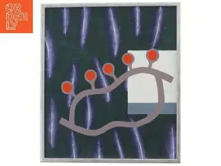 Abstrakt maleri med ramme (str. 35,5x31,5 cm)
