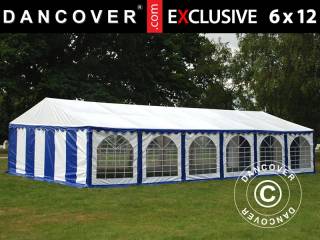 Partytelt Festtelt Exclusive 6x12m PVC, Blå/Hvid