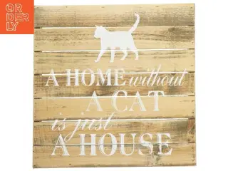 Træskilt med kattejoke fra Lafinesse (str. 35,5x35, cm)