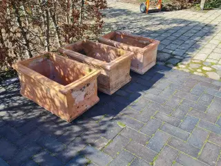 3 x tercottakrukke CASSETTA LISCIA 80cm