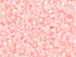 Rocaiperler 2-cut, diam. 1,7 mm, str. 15/0, hulstr. 0,5 mm, transparent rosa, 25g/ 1 pk.