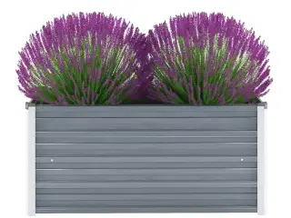 Forhøjet plantekasse 100x40x45 cm galvaniseret stål grå