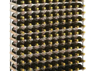 Vinreol til 120 flasker massivt fyrretræ
