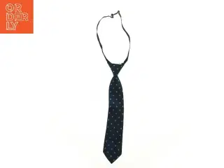 Mørkeblå slips til børn med prikker (str. 30 x 5 cm)