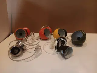 6 stk. retro lamper tre fra ES Horn fra 70'erne