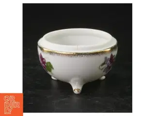 Porcelæns bonbonniere med blomstermotiv (str. Ø. 7,5 cm)