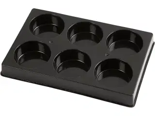 Praktisk sort vandfarvepalet med 6 rum, 15x21 cm