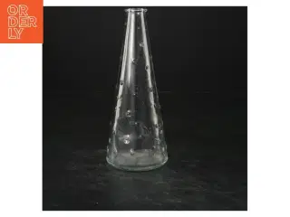 Glasvase med prikket mønster (str. 18,5x7 cm)