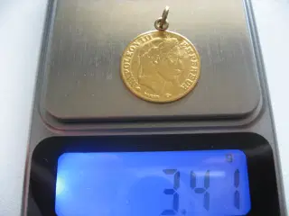 Guld 3,41G Napoleon 3 10Francs 1863, Se billeder