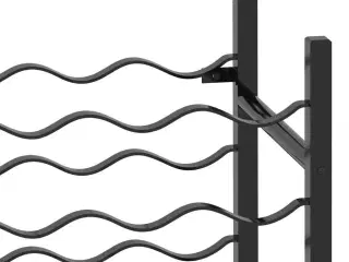 Vinreol til 48 flasker metal sort