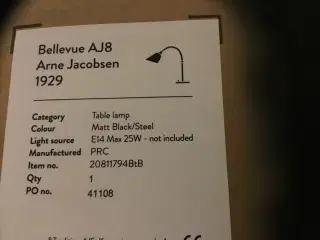 AJ 8 Bellevue bordlampe