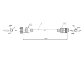 Adapter stik - 6 pin han->4 pin hun