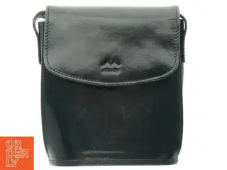Sort læder skuldertaske fra Monroe (str. 19x18 cm)