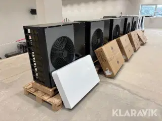 Varmepumpe Scantherm Blokhus 7 kW R410A Monoblock 5 styk Nye/ubrugte med Fancoil (radiator)