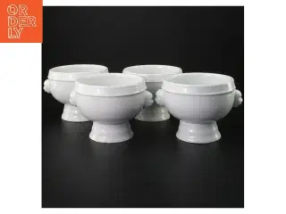 Sæt af 4 hvide suppeskåle (str. 4 styk, 10 cm)