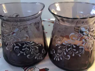 2stk glas til fyrfadslys