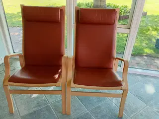 Pæne lænestole med Læder.