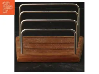 Brødristerholder i træ og metal (str. 9x15 cm)